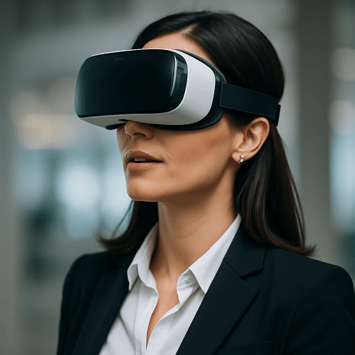 woman with a vr headset